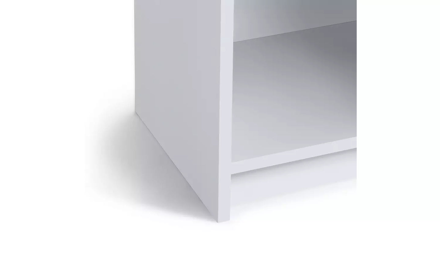 Assembled Maine Narrow Bookcase - White